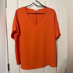 Entro Vibrant Orange V-Neck Tee